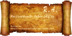 Reitenbach Adorján névjegykártya